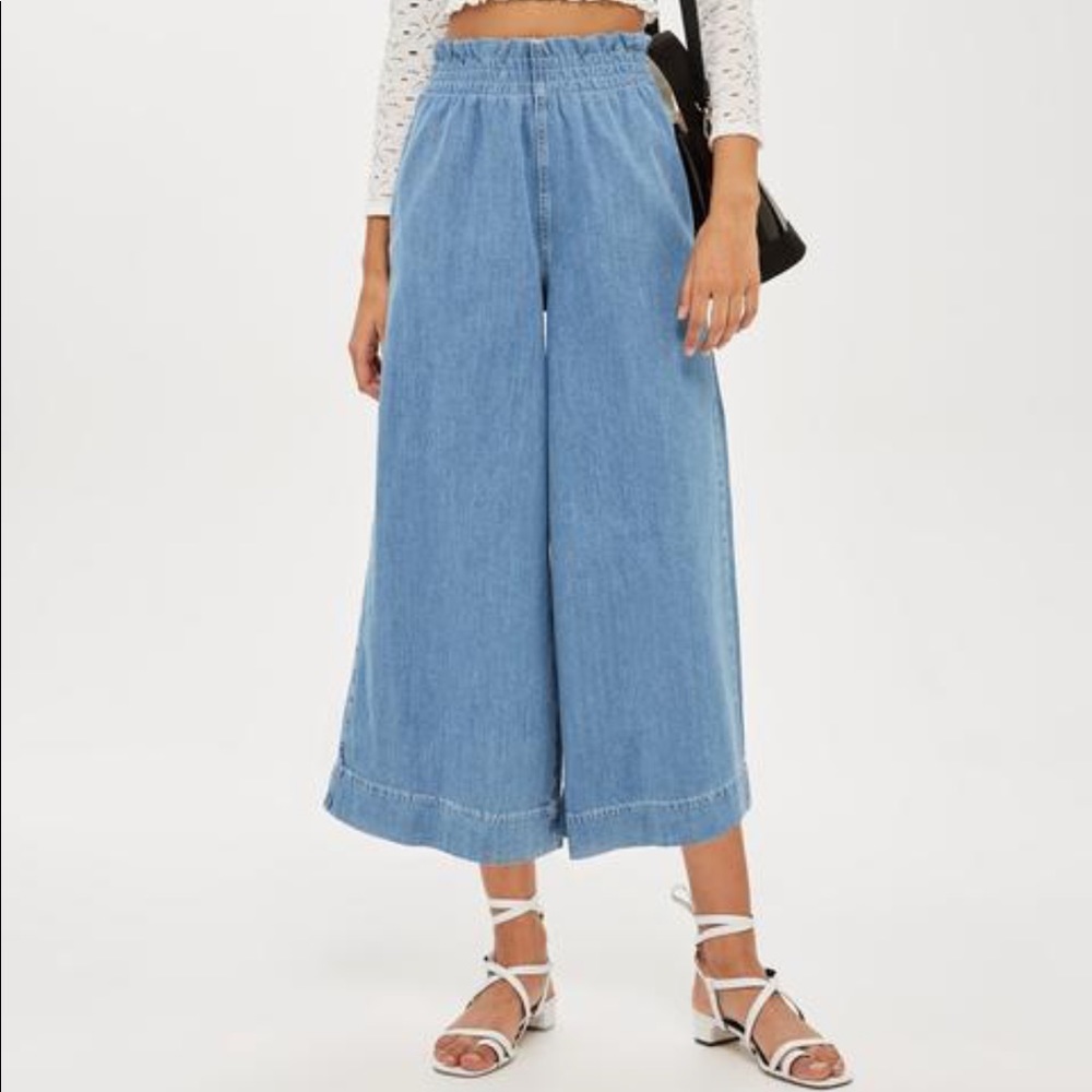 topshop moto elastic waste band coulotte jeans